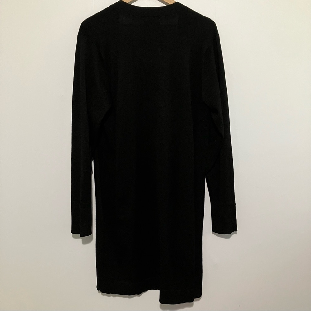 89th + Madison Black Open Front Long Cardigan Size Large - Picture 3 of 8